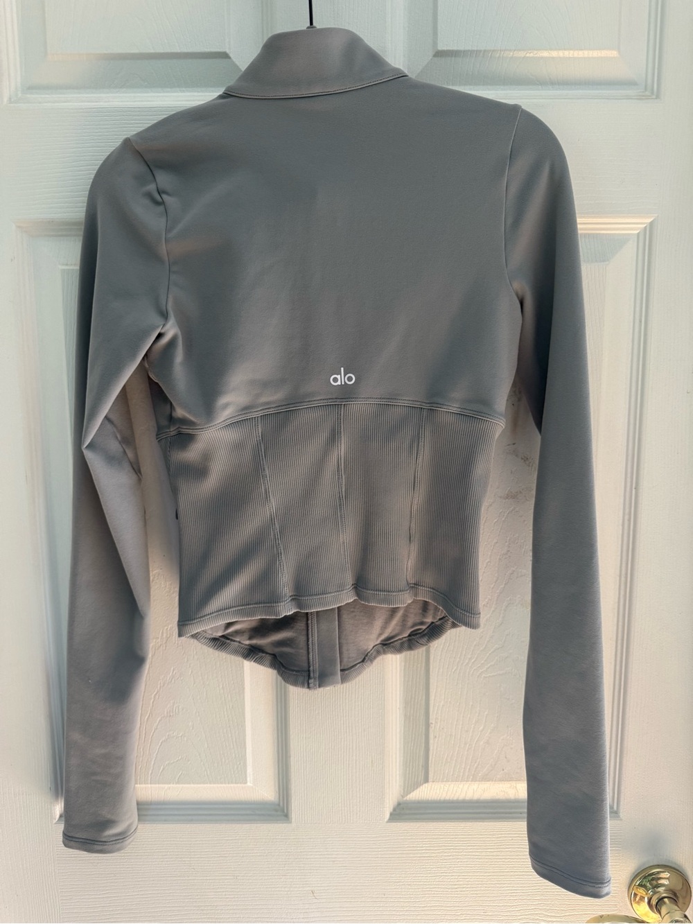 Alo Yoga $138 Airbrush Corset Full Zip Jacket XS Steel Gray - Picture 6 of 6